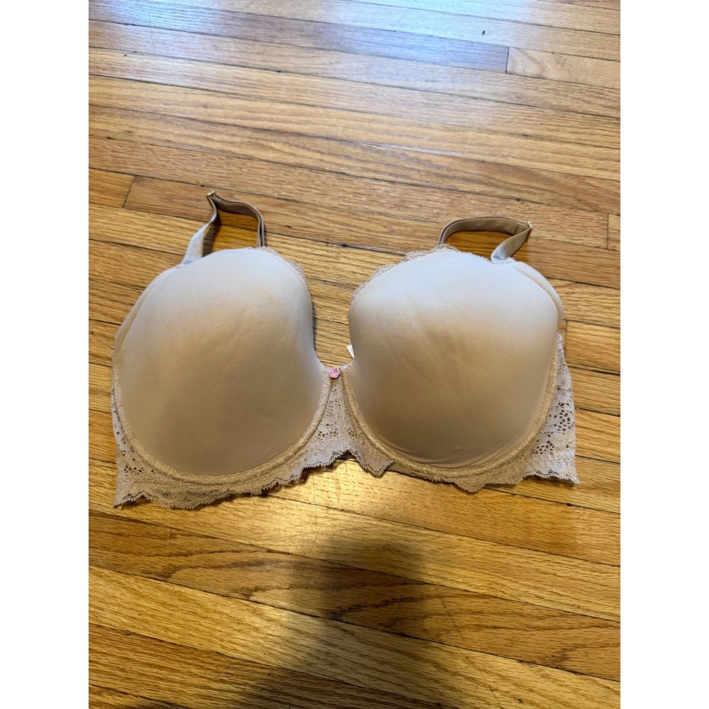 Victorias Secret Dream Angels Lined Demi Bra Beige Lace 36G